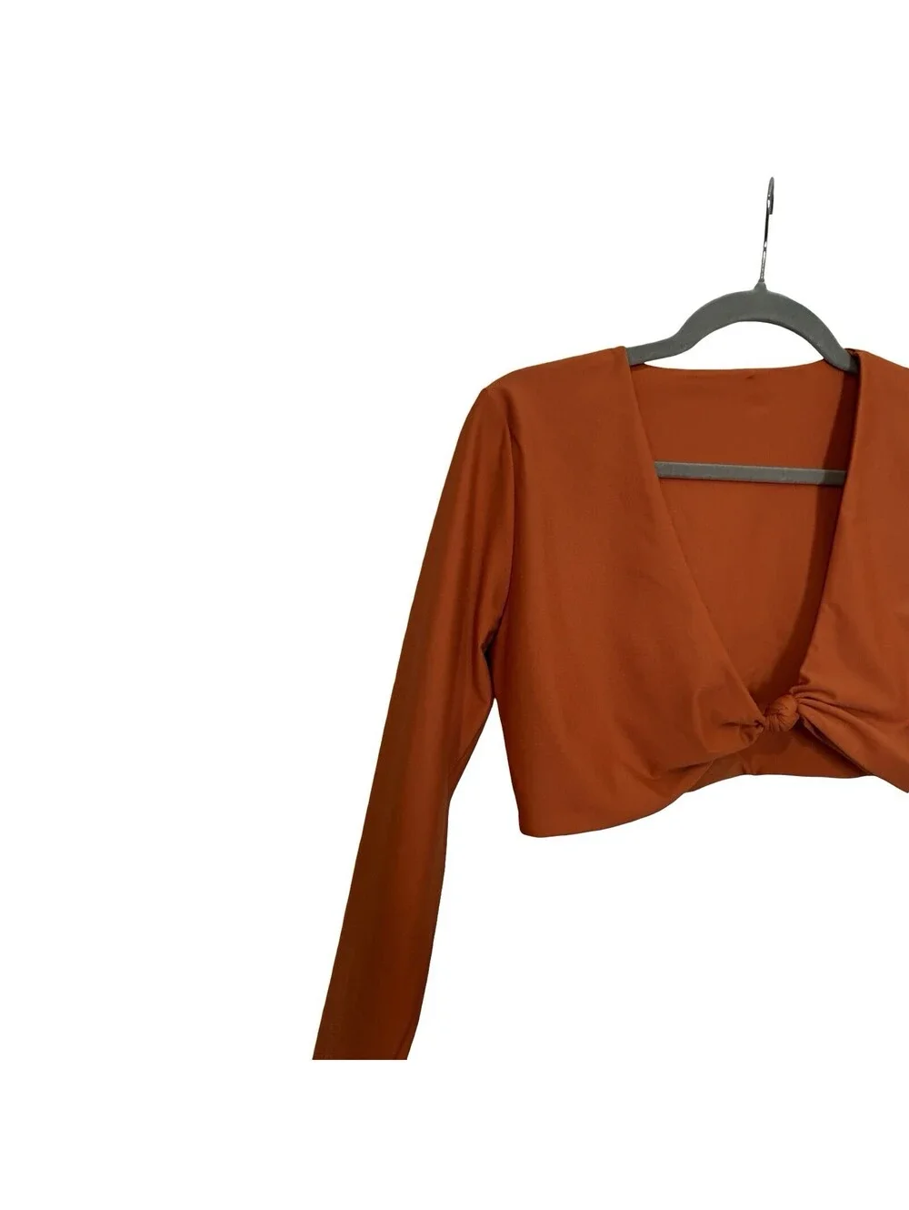 La Muse Cropped Swim Top Women’s Size XL Orange Long Sleeved NWT